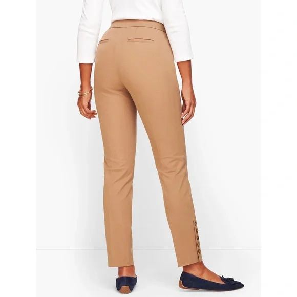 💕2 for $15💕 TALBOTS CHATHAM BUTTON-HEM ANKLE PANTS in Tan - Picture 2 of 7